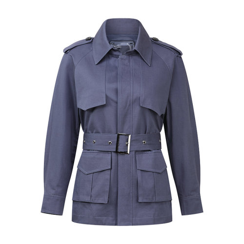 GeleiStory/GeleiStory  秋冬新款韓版風(fēng)衣短收腰休閑工裝夾克外套  女士風(fēng)衣