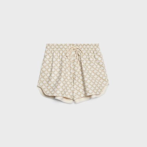  CELINE賽琳思琳 22年秋冬 女士 短褲 字母羊皮革運動短褲 2G257437Q.01IG