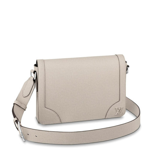 Louis Vuitton/路易威登 22春夏新款NEW FLAP系列 男士米色牛皮革銀扣單肩斜跨郵差包M30813