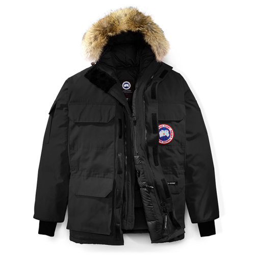 CANADA GOOSE/加拿大鵝   EXPEDITION COUPE FUSION系列 男士黑色帶帽毛邊防風(fēng)派克大衣4660MA-NOIR