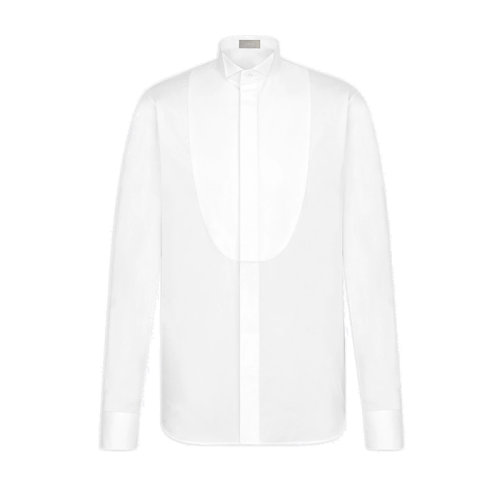 DIOR/迪奧  新款男士白色棉府綢燕尾服長袖襯衫 013C536A2088_C000