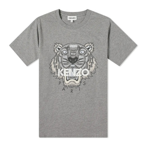 KENZO 高田賢三 男士 服裝  圓領(lǐng)灰色老虎頭短袖圓領(lǐng)T恤 男士短袖T恤