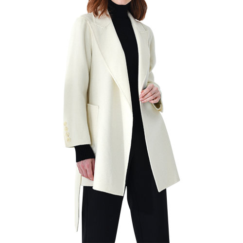 GeleiStory/GeleiStory 秋冬新款 英倫高奢水波紋雙面呢大衣短款西服大衣外套羊毛外套 女士大衣