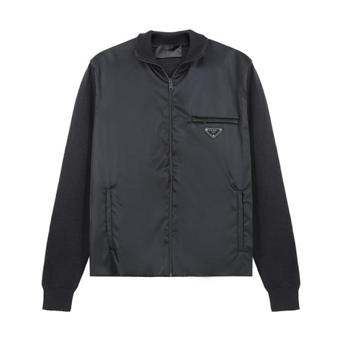 PRADA/普拉達(dá) 男士夾克 男士綿羊毛/錦綸羊毛衫夾克外套 UMC149 1JF4 S 202