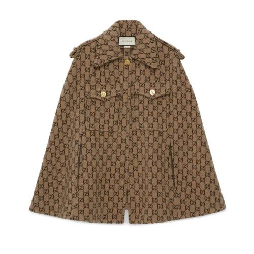  GUCCI古馳 22年秋冬 女士 GG羊毛斗篷 610488 XKA5U 9751