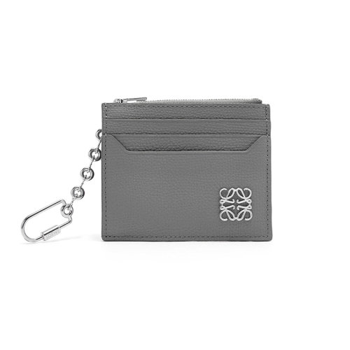 LOEWE/羅意威 22新款 女士瀝青灰色鵝卵石紋牛皮革徽標(biāo)扣方形鏈條硬幣卡片包C821R89X01-1640