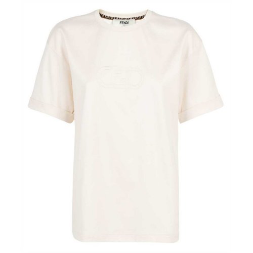  FENDI/芬迪 女士黃色棉質(zhì)短袖T恤 FS7375 AJ0Q F1FLE PLFSX