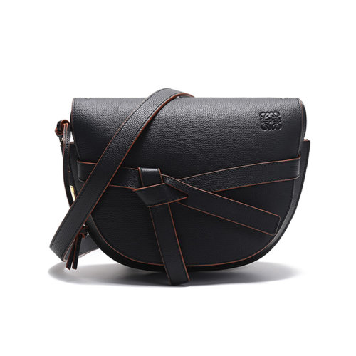 LOEWE/羅意威 女士GATE系列小號(hào)鵝卵石紋牛皮革單肩斜挎包馬鞍包 A650T20X28