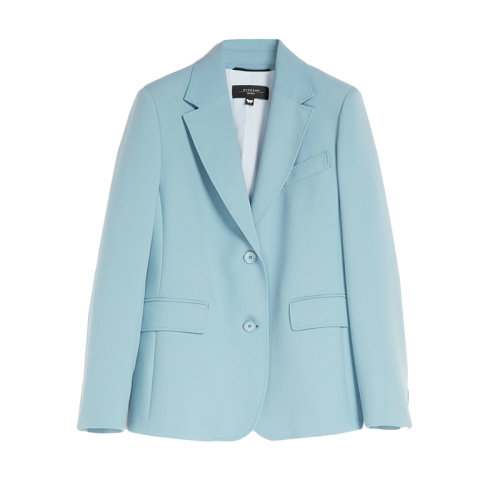 MaxMara/麥絲瑪拉 22年早春新款 MARCO系列 女士水藍(lán)色粘膠纖維柔美剪裁西裝外套夾克5041012706003