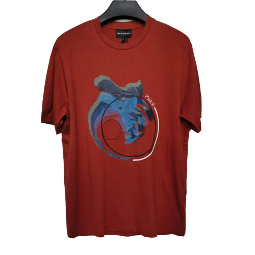 Emporio Armani/安普里奧阿瑪尼男士短袖T恤棕紅色