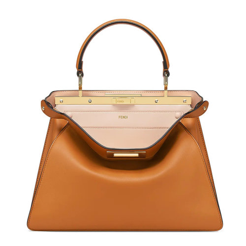 FENDI/芬迪 PEEKABOO ISEEU系列 棕色小牛皮中號單肩手提包 8BN321A6V3F1D48