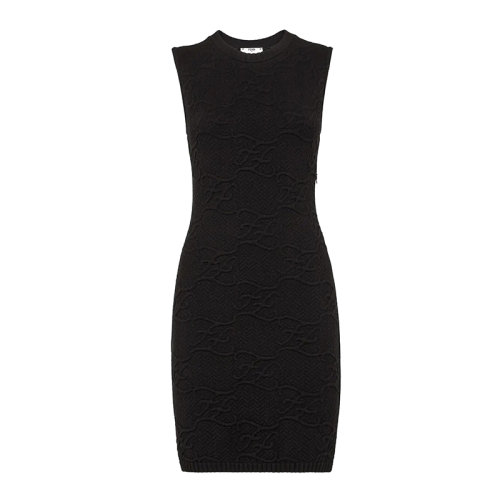 FENDI/芬迪      女士黑色羊毛羊絨連衣裙FZD914AHE9F0GME