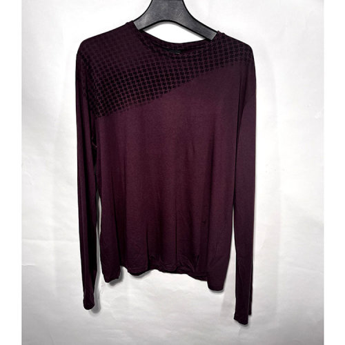 Emporio Armani/安普里奧阿瑪尼 酒紅色男士長袖T恤