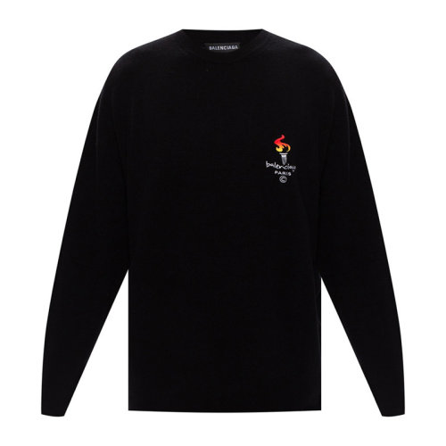 Balenciaga/巴黎世家  男裝 時(shí)尚簡約 男士黑色火炬圖案針織衫/毛衣 621032T41041070 HKY210468