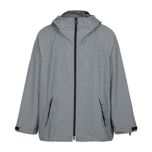 PRADA/普拉達 男士夾克 淺藍色格紋連帽男士夾克