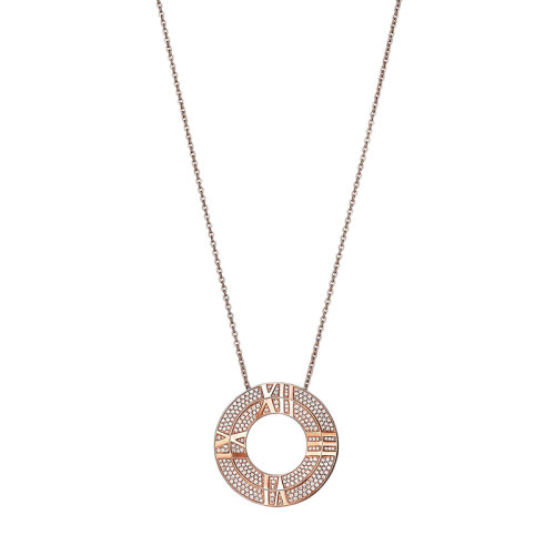 Tiffany & Co./蒂芙尼 Atlas X系列 18K金玫瑰金鑲嵌265顆鉆石刻有羅馬數(shù)字圓形吊墜67757181