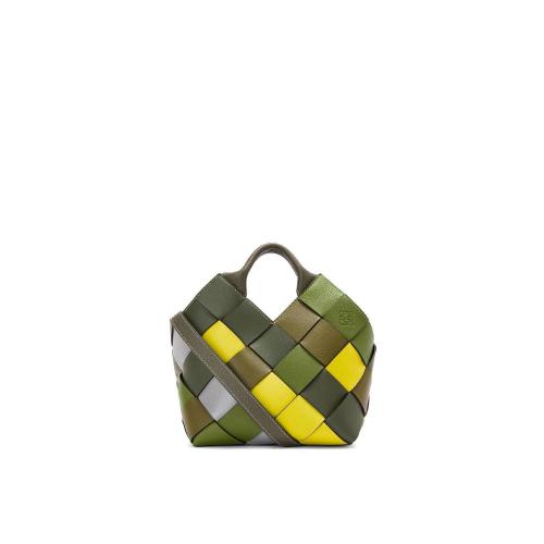  LOEWE羅意威 22年秋冬 女士 手提包 Small Surplus Leather Woven basket bag in classic calf