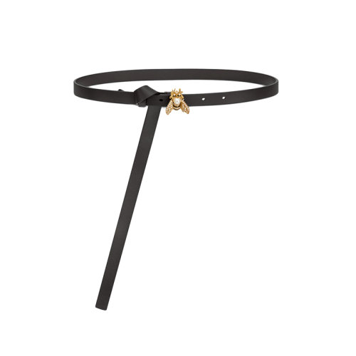 DIOR/迪奧 22年春夏新款 D-BEE系列 女士黑色光滑牛皮革飾白色玻璃珠小蜜蜂扣腰帶15毫米B0293UVWV_M900