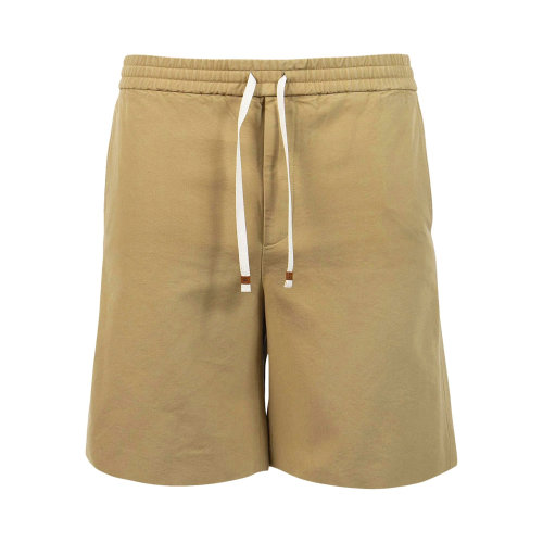 GUCCI/古馳 男士米色棉質(zhì)后側(cè)條紋裝飾字母LOGO印花短褲 666529-Z8AQE-9727