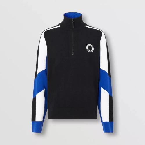  BURBERRY 22年秋冬 男士 徽標(biāo)圖案羊毛混紡高領(lǐng)針織衫 80587611