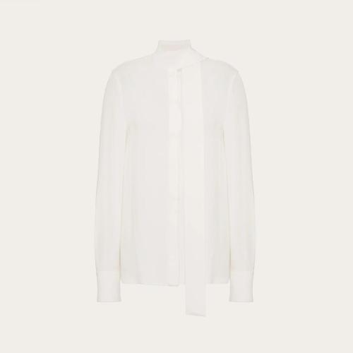  VALENTINO華倫天奴 22年秋冬 女士 長(zhǎng)袖襯衫 CHEMISIER EN GEORGETTE 1B3AB3Y31MHA03