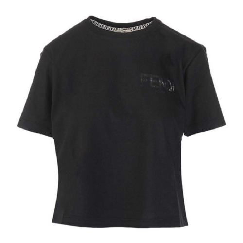  FENDI/芬迪 女士黑色棉質(zhì)短袖T恤 FS7389-AFLD-F0GME PLFSX