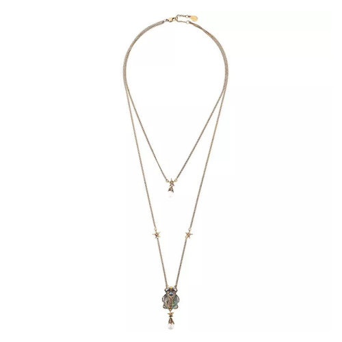 Alexander McQueen/亞歷山大麥昆 女士 金色雙層甲殼蟲時尚吊墜項鏈 553667J160Z8695