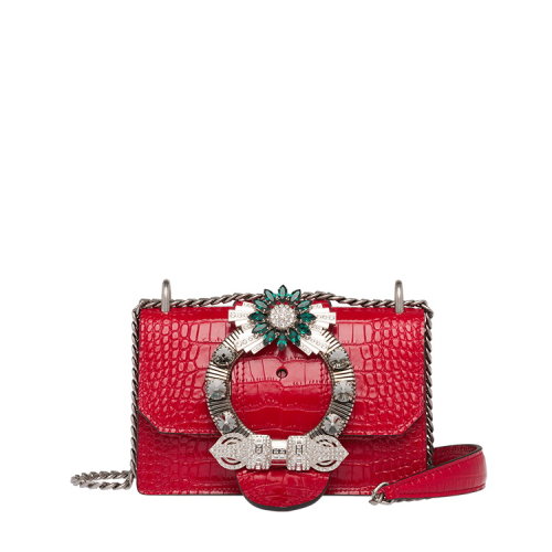 MiuMiu/繆繆 女士MIU LADY鱷魚皮印花小牛皮單肩包 5BD084_2B8G_V_CJO