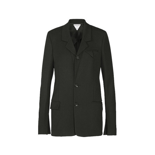 Bottega Veneta/葆蝶家  寶緹嘉女裝 女士黑色經(jīng)典時尚單排扣秋冬西服外套 636453V02W01000