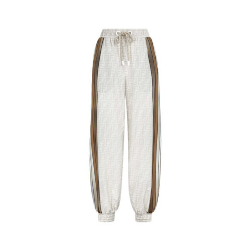 FENDI/芬迪 女士抽繩運動休閑褲長褲衛(wèi)褲FF圖案 FAB274 AGO8