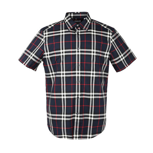 BURBERRY/博柏利時(shí)尚經(jīng)典格紋男士襯衫男士短袖襯衫8020872