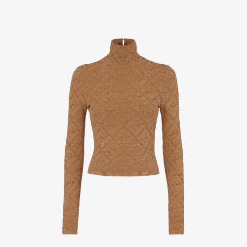  FENDI芬迪 22年秋冬 女士 針織衫 米色人造絲毛衣 FZX749AGIRF1FLF