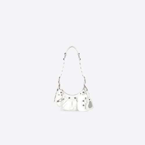  BALENCIAGA巴黎世家 22年春夏 女士 單肩包 Women's Le Cagole Xs Shoulder Bag  in White 671 預(yù)定商品1-3周發(fā)貨