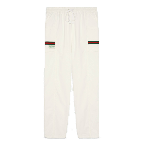 GUCCI/古馳  19秋冬男士新款白色棉質(zhì)帆布休閑褲 604171 XDAX3 9061
