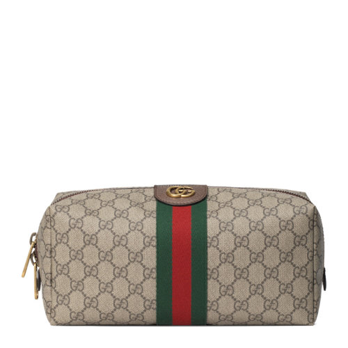 GUCCI/古馳   男士米色人造帆布GG印花Supreme時尚手拿包錢包