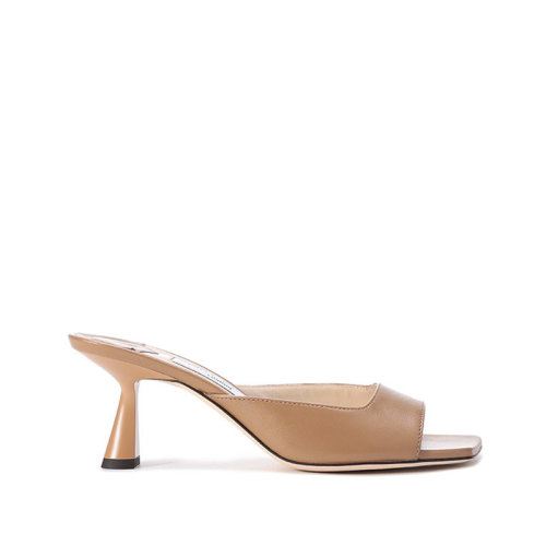 Jimmy Choo/周仰杰【22春夏新款】女士皮革馬蹄跟涼鞋拖鞋 ZANIA 65 NAP