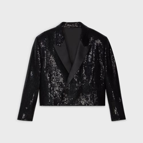  CELINE賽琳思琳 22年秋冬 女士 夾克 亮片SABLé面料_旅風(fēng)禮服夾克 2V28J028R.38NO