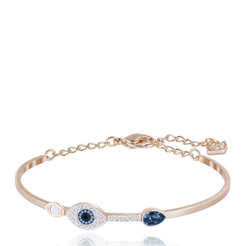 Swarovski/施華洛世奇  女士玫瑰金色DUO EVIL EYE惡魔之眼手鏈手鐲 5171991