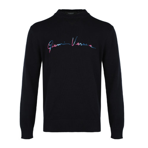 VERSACE/范思哲 字母Logo刺繡男士針織衫/毛衣10013361A00981