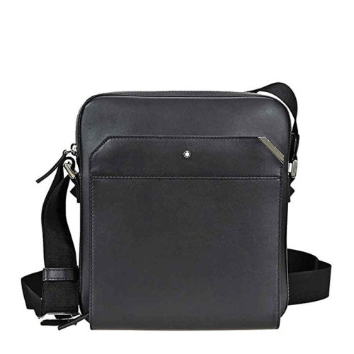 MontBlanc/萬寶龍 男士黑色牛皮斜挎包單肩包商務(wù)休閑公文包男包 114659