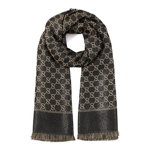 GUCCI/古馳 男女同款 中性金銀絲線GG提花披肩圍巾圍脖 499352-3G119-1075