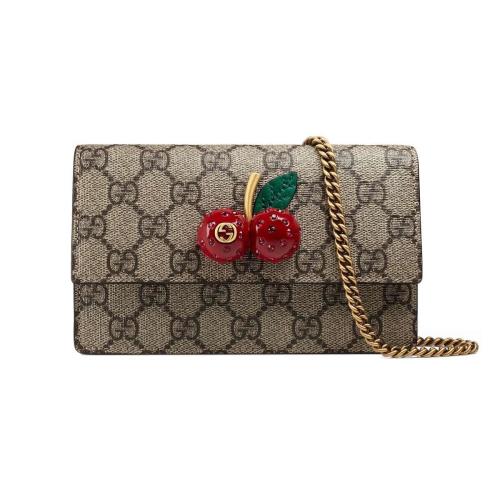  GUCCI古馳 22年秋冬 女士 GG Supreme_人造帆布櫻桃迷你手袋 481291 K9GXT 8694 預(yù)定商品2-6周發(fā)貨