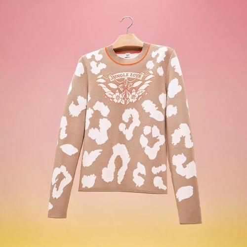  HERMES愛馬仕 22年秋冬 女士 長袖襯衫 Pull manches longues motif ??Jungle Love Fluo??