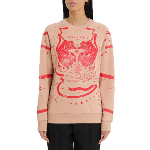 Givenchy/紀(jì)梵希  女裝 時(shí)尚百搭 套頭 印花 圓領(lǐng) 女士混色棉質(zhì)衛(wèi)衣 BW70633Z18-271  HKY0640