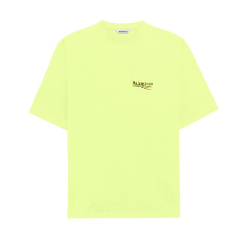 Balenciaga/巴黎世家  女裝 時尚百搭 圓領(lǐng) 女士熒光黃棉質(zhì)短袖T恤 641655TJVF77110 HKY012467