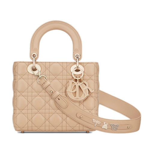 DIOR/迪奧MY ABCDIOR系列 女士繩色小羊皮單肩手提戴妃包（勛章款）M0538OCEA_M39U