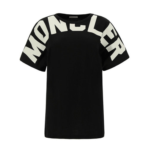 Moncler/蒙克萊  盟克睞女裝 女士黑色棉質(zhì)時(shí)尚百搭圓領(lǐng)春夏短袖T恤 8C70710V8094999