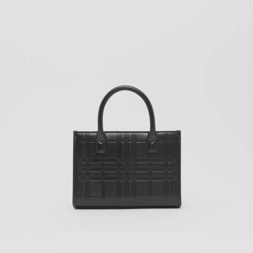  BURBERRY 22年秋冬 男士 迷你格紋壓花皮革托特包 80548511