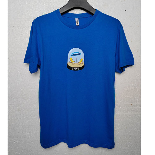 MOSCHINO/莫斯奇諾藍色男士短袖T恤  5T19255504  瑕疵折扣