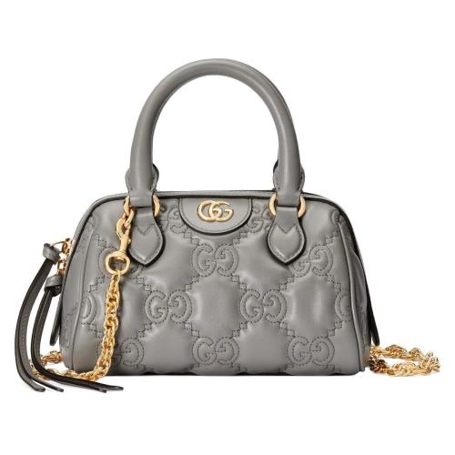  GUCCI古馳 22年秋冬 女士 GG絎縫皮革手提包 702251 UM8HG 1563